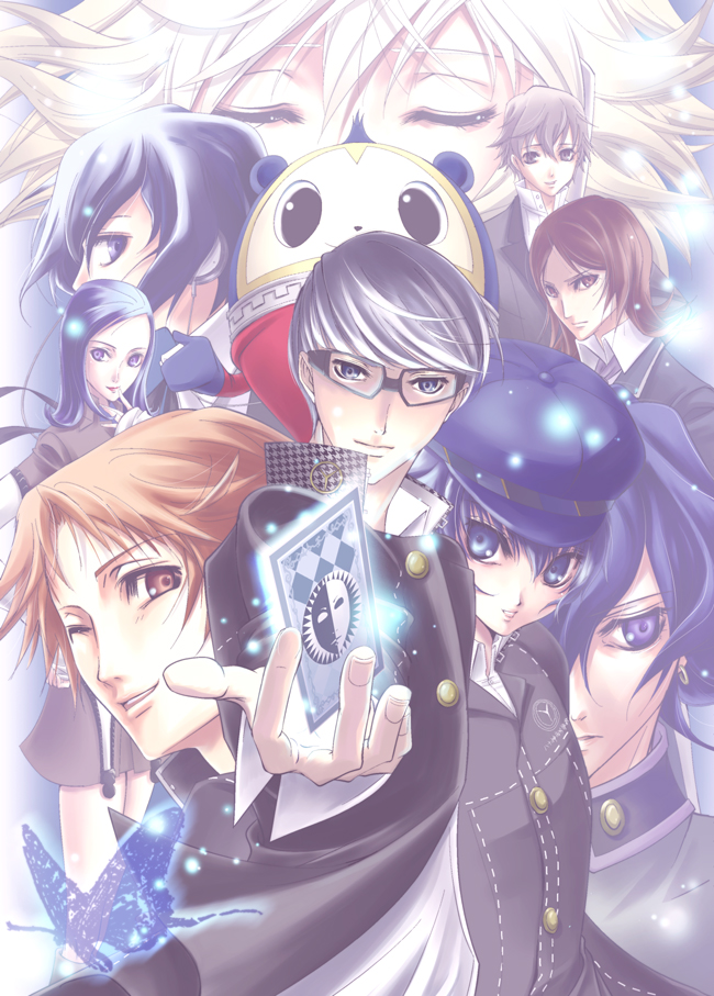 narukami yu, yuuki makoto, shirogane naoto, hanamura yousuke, kuma, and 6 more (persona and 7 more) drawn by sakurasawa_yukino