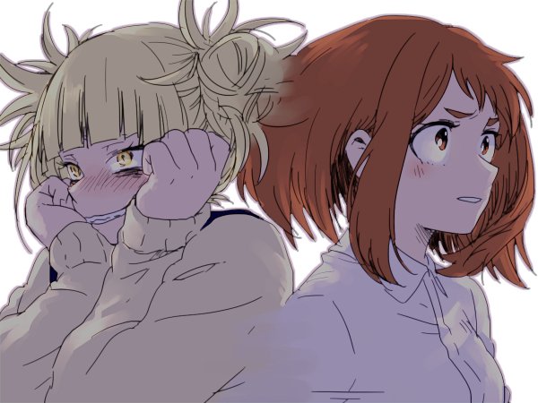 uraraka ochaco and toga himiko (boku no hero academia) drawn by hk_(nt)