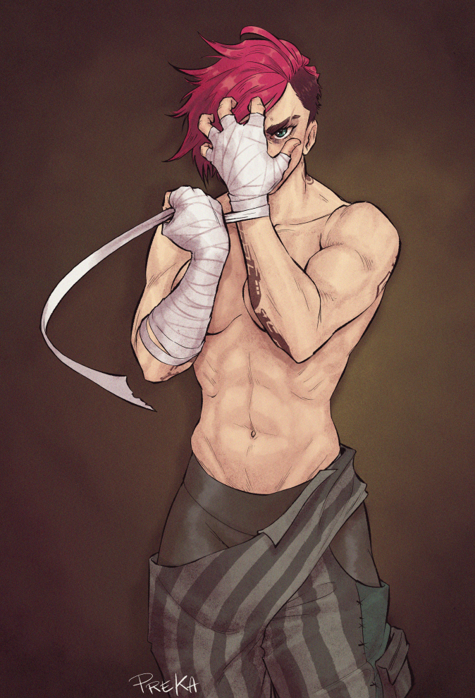 vi and arcane vi (league of legends and 1 more) drawn by preka