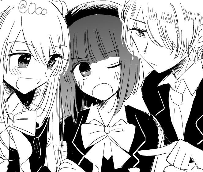 arima kana, hoshino ruby, and hoshino aquamarine (oshi no ko) drawn by uma_(mifo)