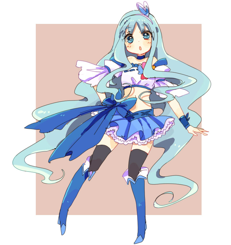 kurumi erika, cure marine, and cure berry (precure and 2 more) drawn by anno_aano