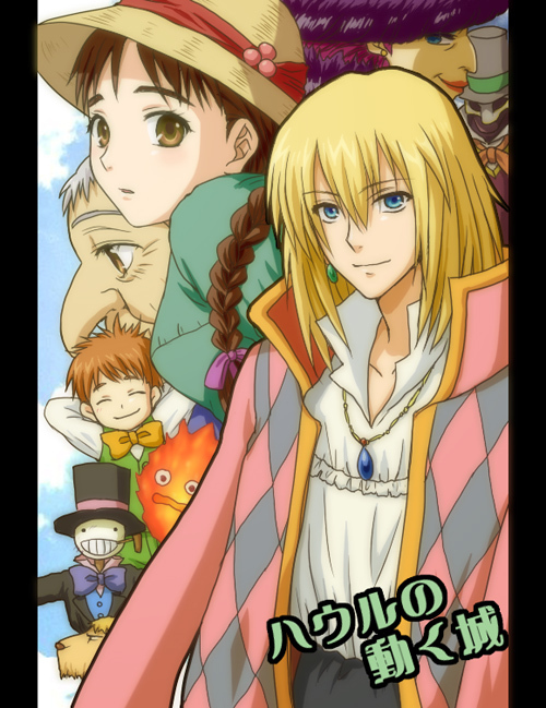 howl pendragon, calcifer, markl, heen, kakashi no kabu, and 1 more (howl no ugoku shiro) drawn by akane_(miserere)