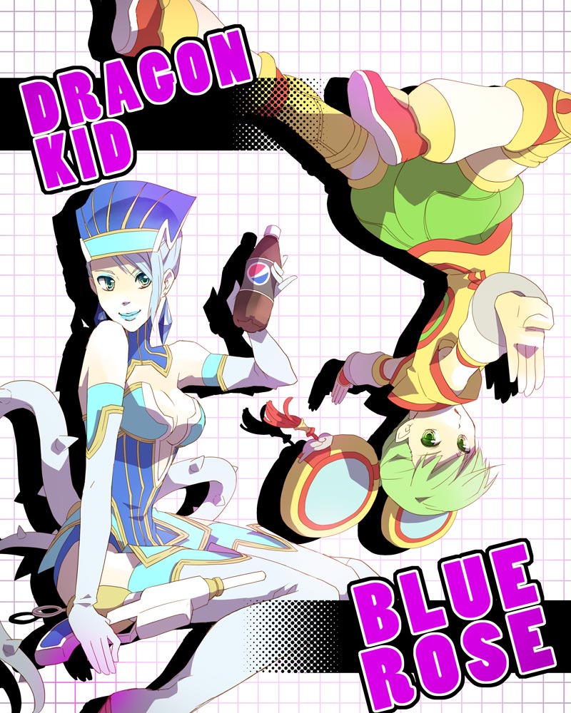 huang pao-lin, karina lyle, blue rose, and dragon kid (tiger & bunny) drawn by kk-jj
