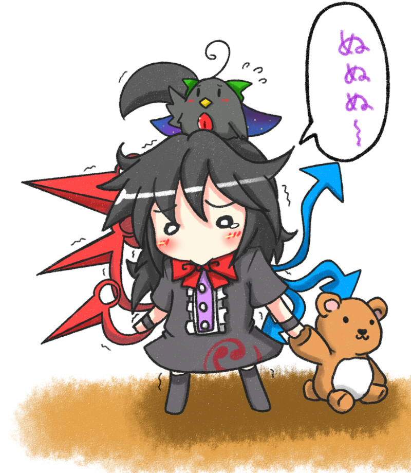 reiuji utsuho and houjuu nue (touhou) drawn by rindou_(p41neko)