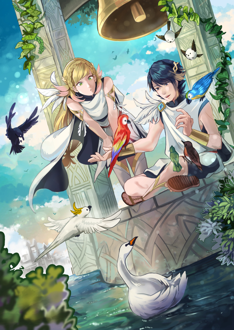 sharena and alfonse (fire emblem and 1 more) drawn by gnohcci_(modantoire)