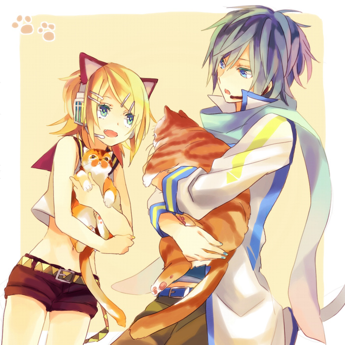 kagamine rin and kaito (vocaloid) drawn by akiyoshi_(tama-pete)