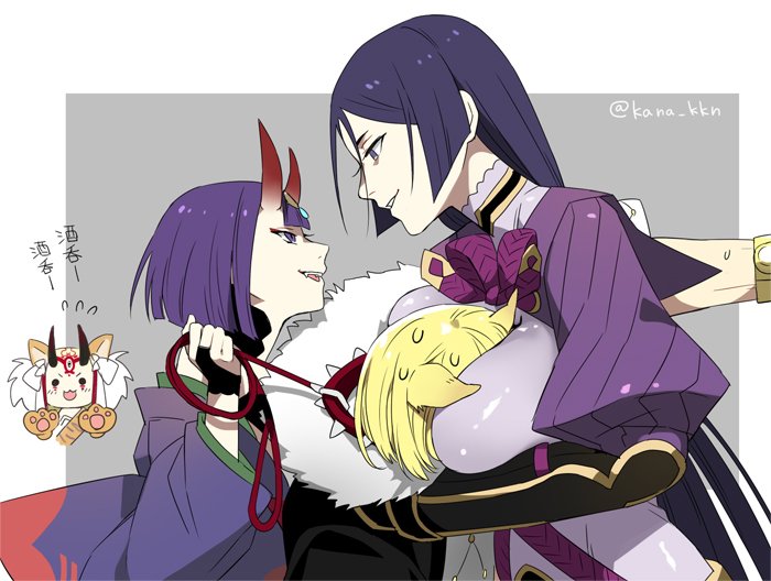 shuten douji, minamoto no raikou, ibaraki douji, and sakata kintoki (fate and 1 more) drawn by kaidou_j1