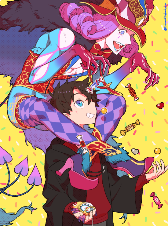 fujimaru ritsuka and mephistopheles (fate and 1 more) drawn by sara_(kurome1127)