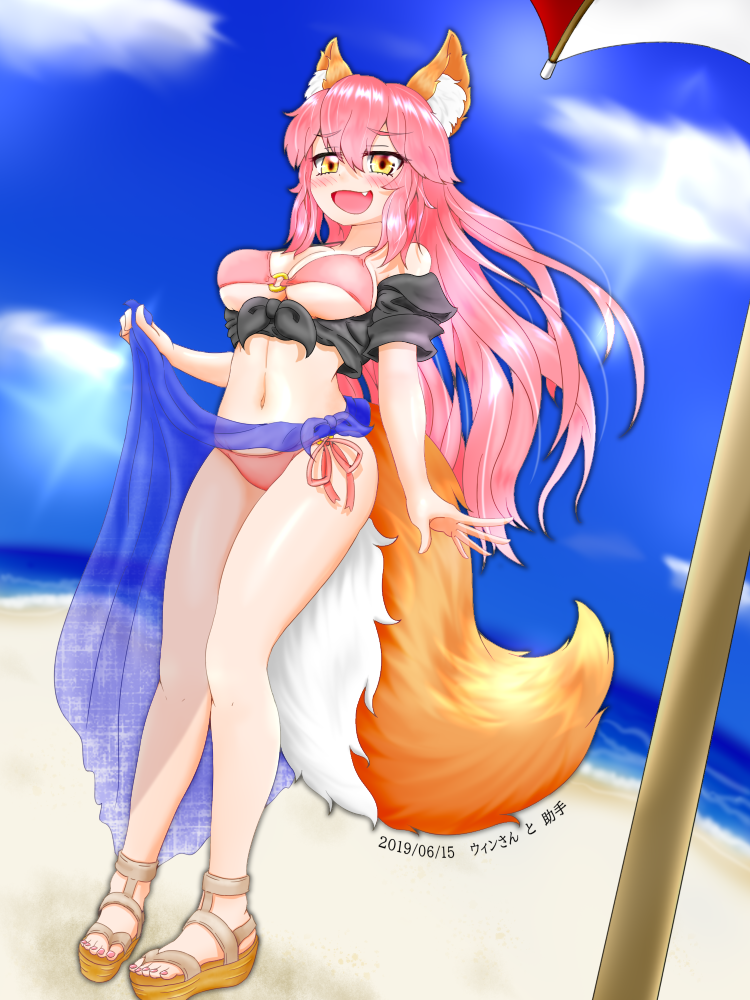 tamamo and tamamo no mae (fate and 1 more) drawn by winsankemonodou