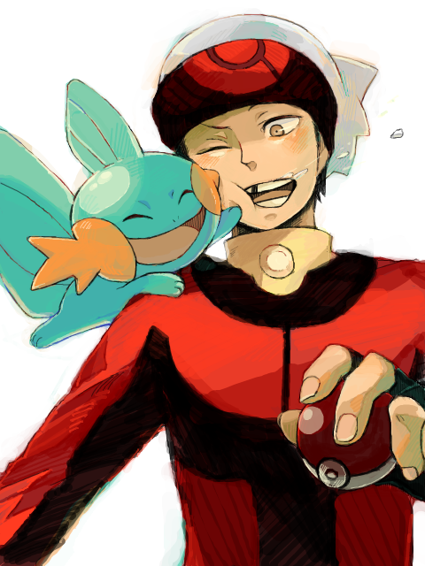 brendan and mudkip (pokemon and 1 more) drawn by oxys