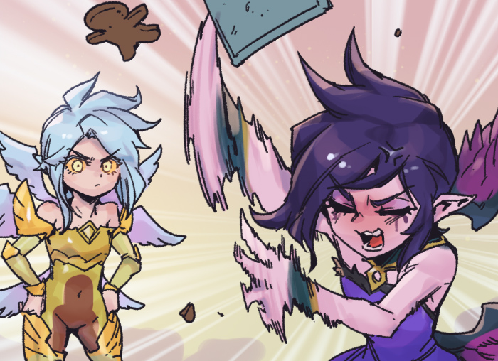 morgana and kayle (league of legends) drawn by phantom_ix_row