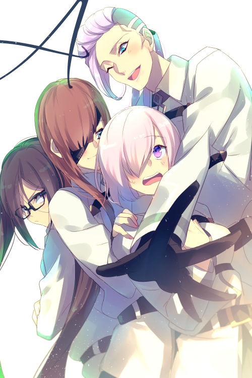 mash kyrielight, yu mei-ren, ophelia phamrsolone, akuta hinako, and scandinavia peperoncino (fate and 1 more) drawn by echo_(circa)