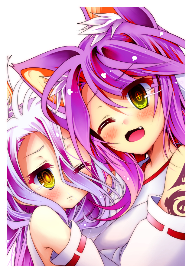 jibril and shiro (no game no life) drawn by mii_aki