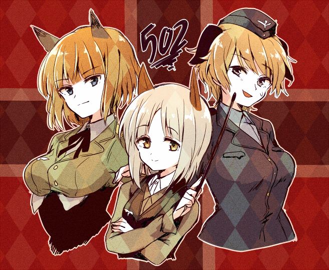 waltrud krupinski, edytha rossmann, and gundula rall (world witches series and 1 more) drawn by kodamari
