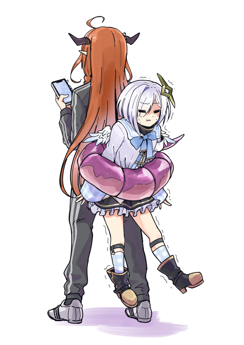 amane kanata and kiryu coco (hololive) drawn by isarai_kanara