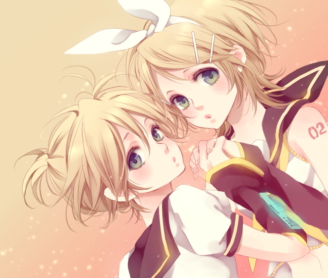 kagamine rin and kagamine len (vocaloid) drawn by moruko_(noisette)