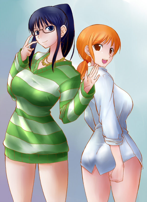 nami and nico robin (one piece and 1 more) drawn by fujimaru_arikui