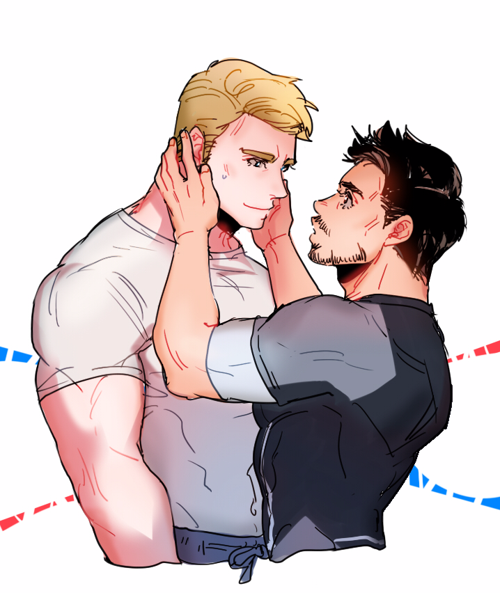 steve rogers and tony stark (marvel and 2 more) drawn by anzumame