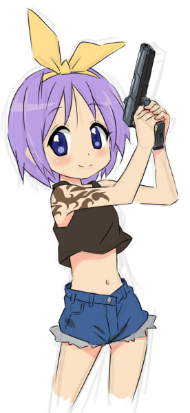 hiiragi tsukasa and revy (lucky star and 1 more)