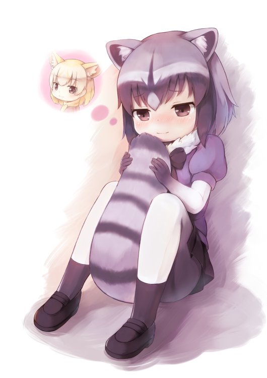 common raccoon and fennec (kemono friends) drawn by matsuu_(akiomoi)