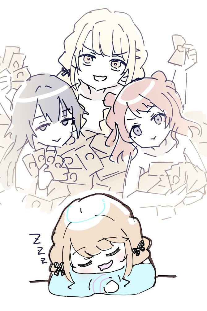 fujita kotone, hanami saki, and tsukimura temari (idolmaster and 1 more) drawn by sakura_akami