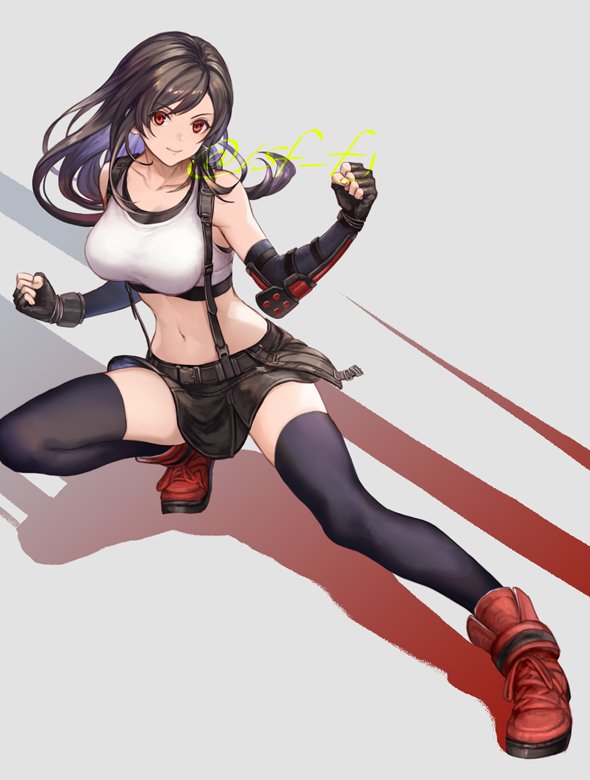 tifa lockhart (final fantasy and 2 more) drawn by sasanomesi