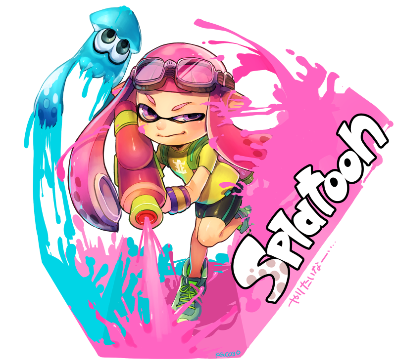 inkling player character and inkling girl (splatoon and 1 more) drawn by koguchi_(kgc030)