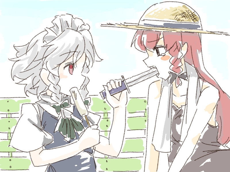 izayoi sakuya and hong meiling (touhou) drawn by cink-knic