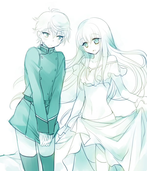 slaine troyard and asseylum vers allusia (aldnoah.zero) drawn by miyu_(matsunohara)