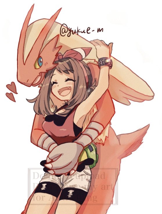 may and blaziken (pokemon and 1 more) drawn by yukue_m