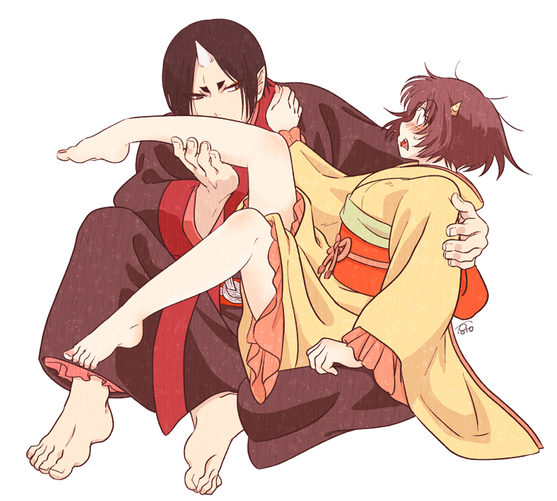 hoozuki and peach maki (hoozuki no reitetsu) drawn by e-0057
