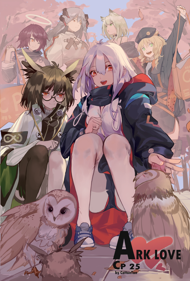 doctor, kal'tsit, exusiai, saria, silence, and 2 more (arknights) drawn by cottan