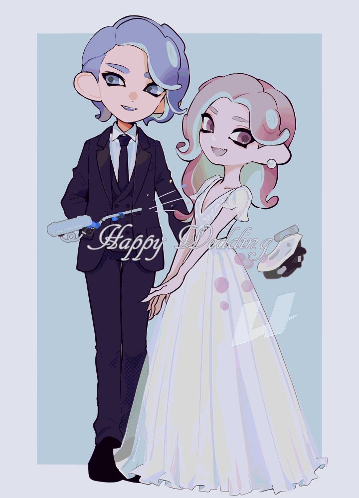 octoling player character, octoling girl, and octoling boy (splatoon) drawn by imaikuy0