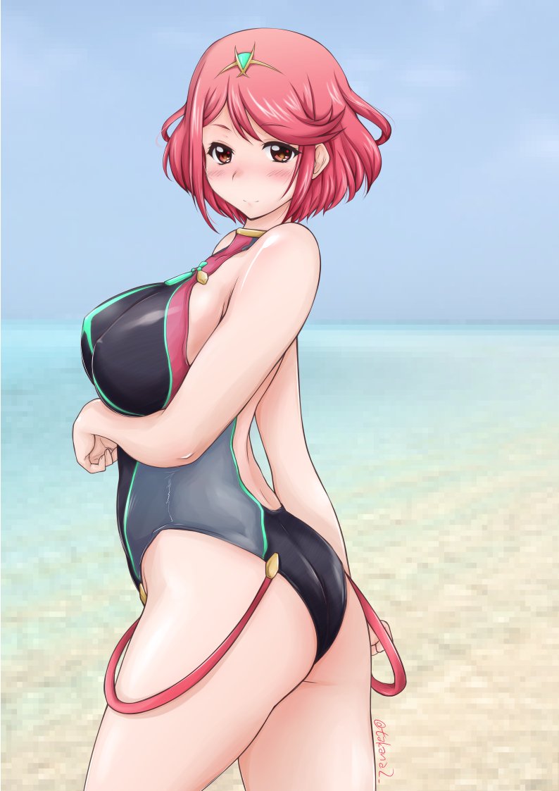 pyra (xenoblade chronicles and 1 more) drawn by yts_takana