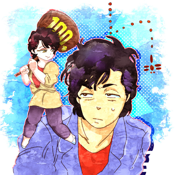 saeba ryou and makimura kaori (city hunter) drawn by ebi_(soshoku)