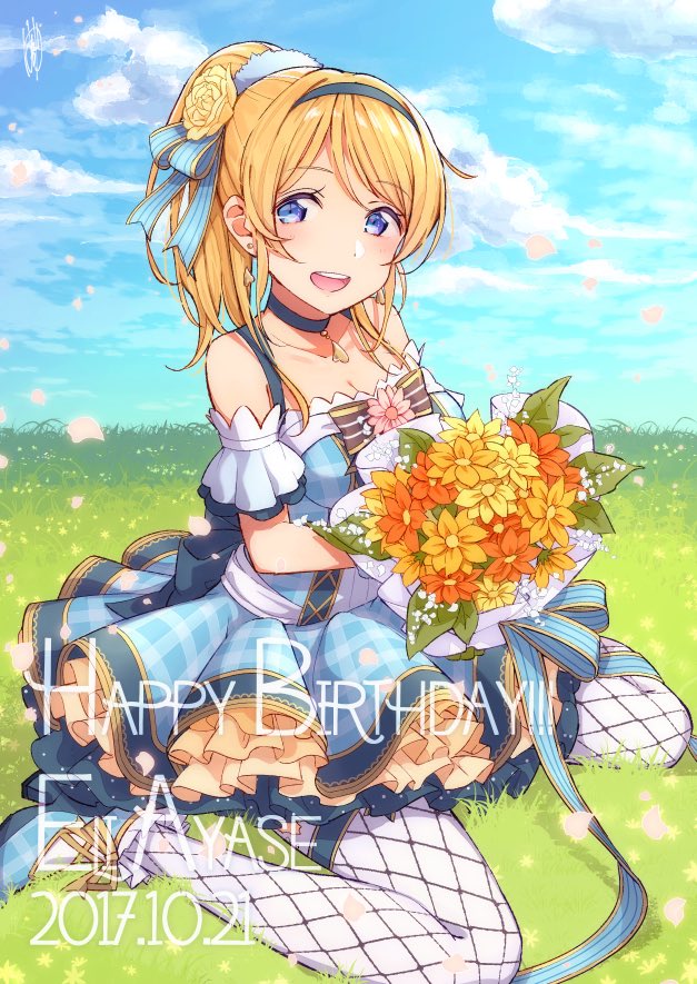 ayase eli (love live! and 2 more) drawn by hatagaya