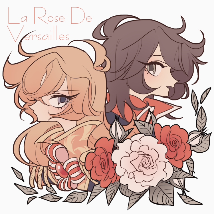 oscar francois de jarjayes and andre grandier (versailles no bara) drawn by meremero