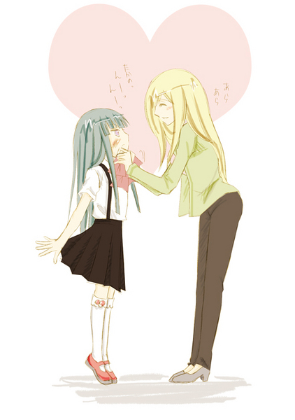 furude rika and takano miyo (higurashi no naku koro ni) drawn by gigi