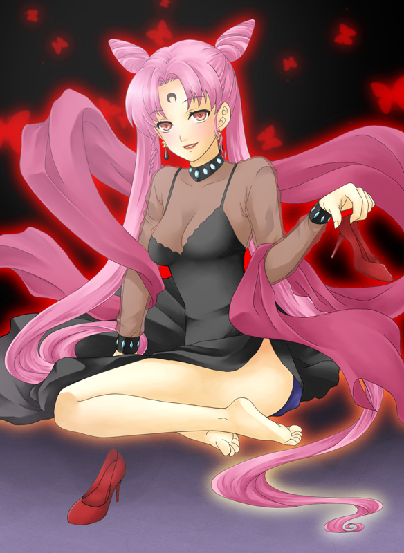 chibi usa and black lady (bishoujo senshi sailor moon and 1 more) drawn by hitsugi_kaname