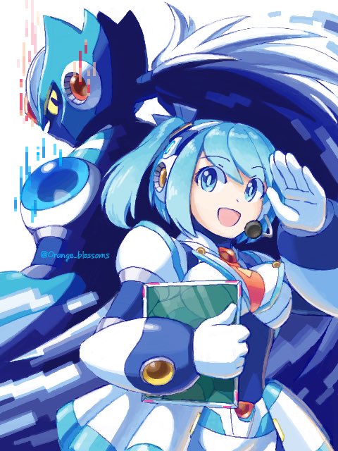 rico and via (mega man and 2 more) drawn by orange_blossoms(megaman)