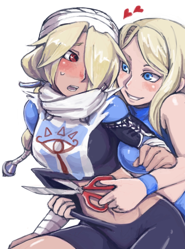 samus aran and sheik (the legend of zelda and 3 more) drawn by goma_tonbi