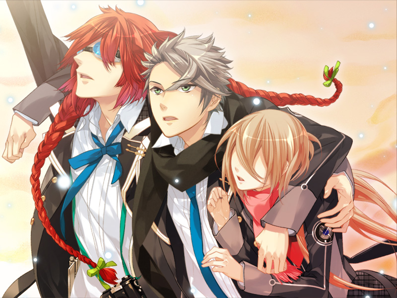 yahisa tsukiko, shiranui kazuki, and shirogane ooshirou (starry sky) drawn by kazuaki