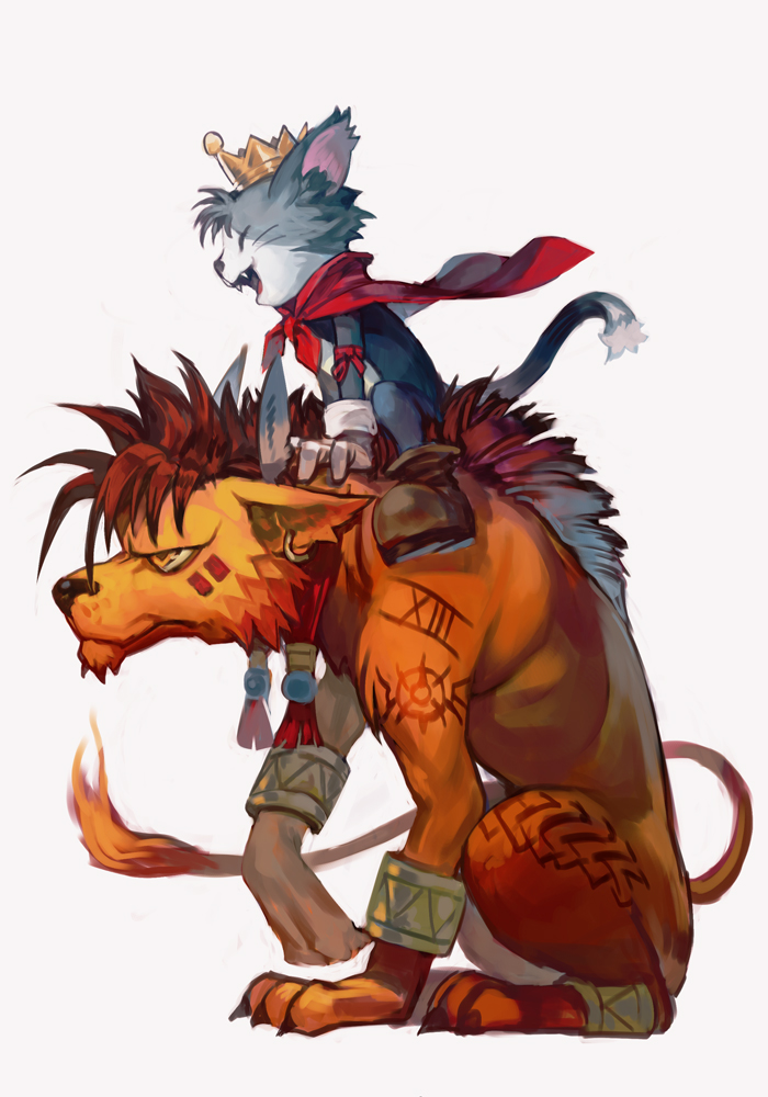 red xiii and cait sith (final fantasy and 1 more) drawn by hungry_clicker