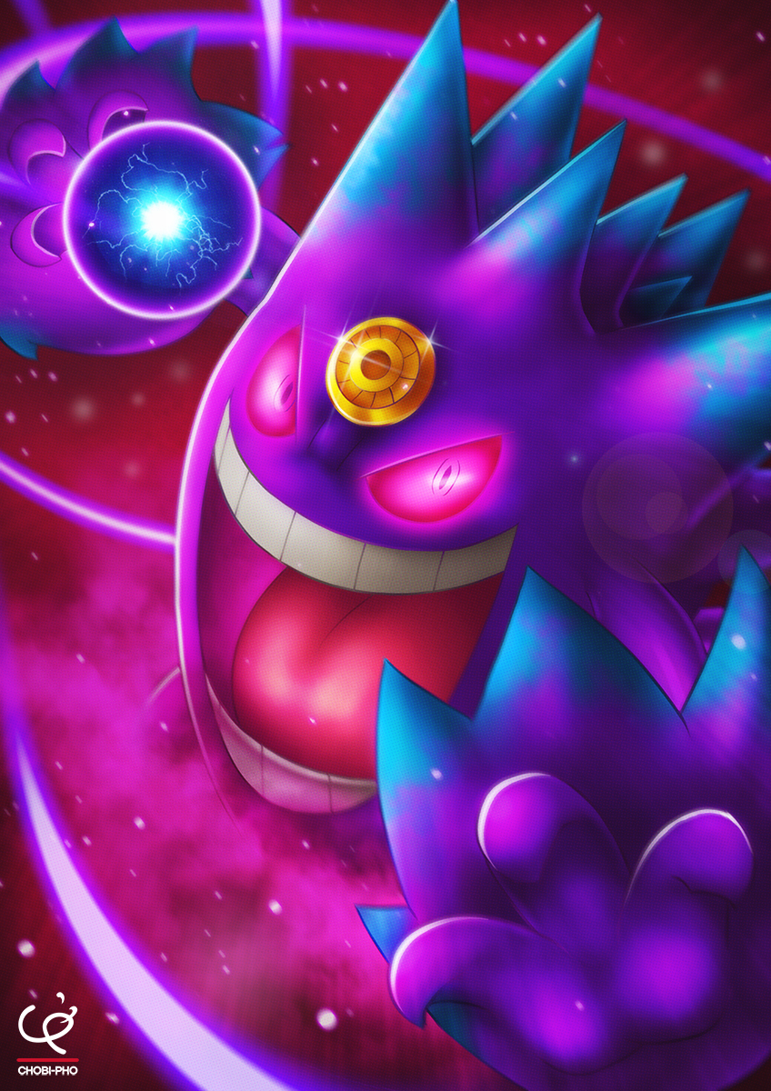 gengar and mega gengar (pokemon) drawn by toni_hoang_nguyen