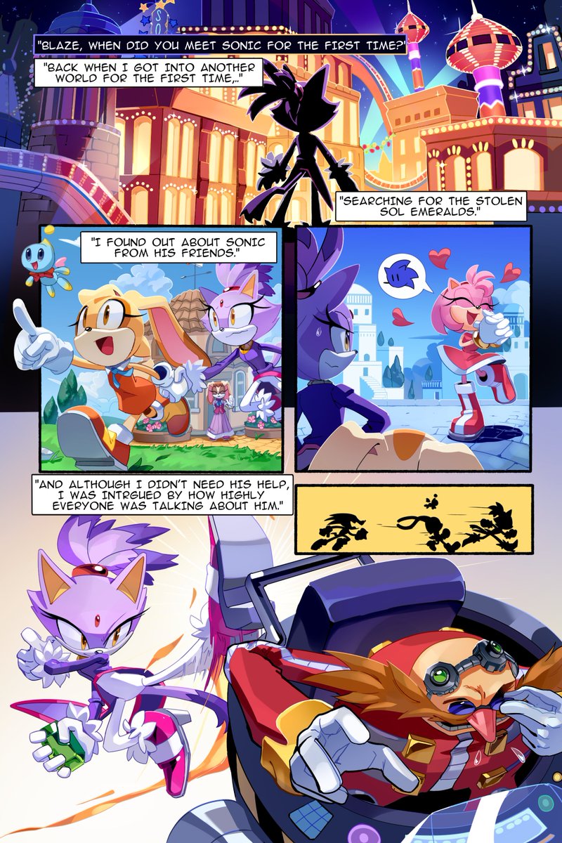 sonic the hedgehog, amy rose, blaze the cat, knuckles the echidna, cream the rabbit, and 4 more (sonic and 1 more) drawn by miitara