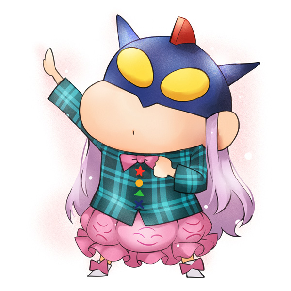 hata no kokoro and action kamen (touhou and 1 more) drawn by bobomaster