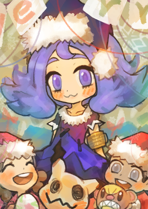 mimikyu, acerola, yungoos, and preschooler (pokemon and 1 more) drawn by oetchi