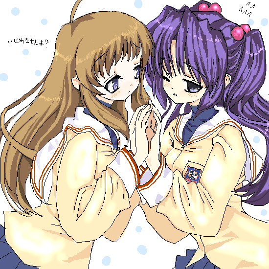 ichinose kotomi and miyazawa yukine (clannad) drawn by toshi_(little-fluffy-cloud)