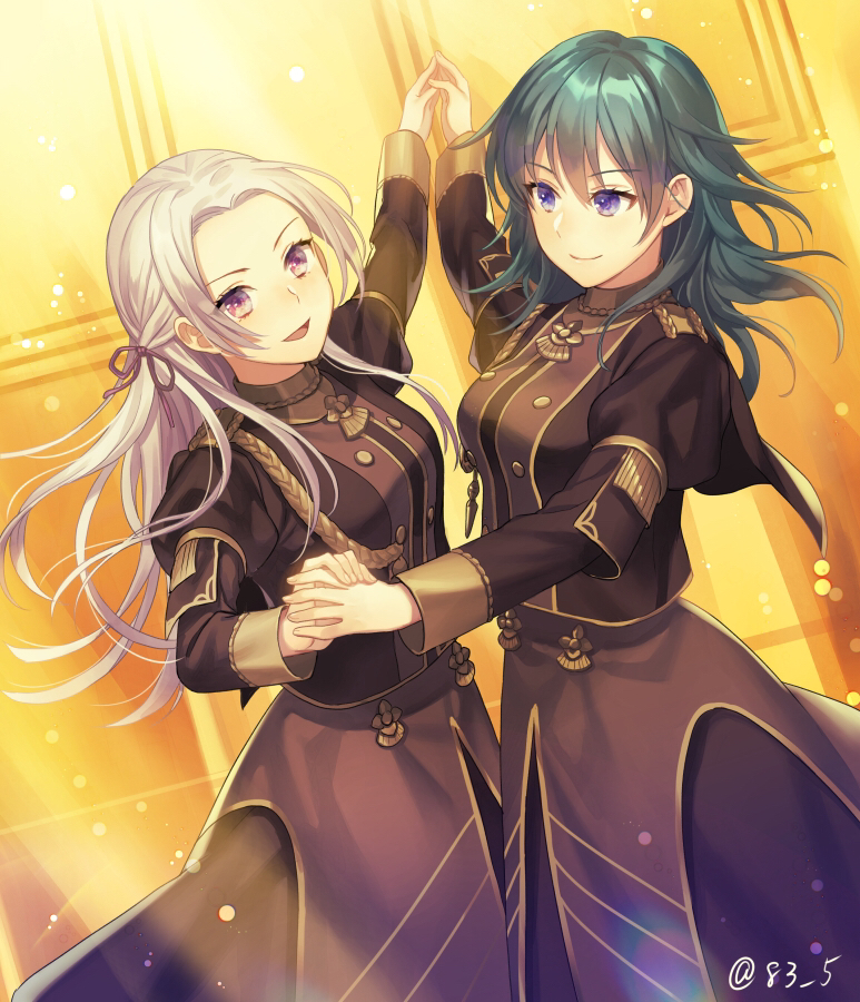 female byleth and edelgard von hresvelg (fire emblem and 1 more) drawn by yamigo