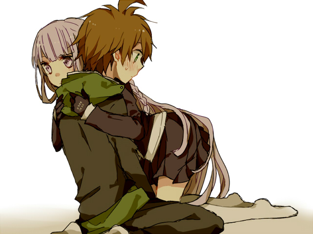 kirigiri kyoko and naegi makoto (danganronpa and 1 more) drawn by niji_(apricotxx)
